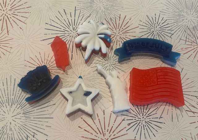 Patriotic Mini Soap Set | Pack of 4 | Handcrafted Bar Soap | Red White & Blue