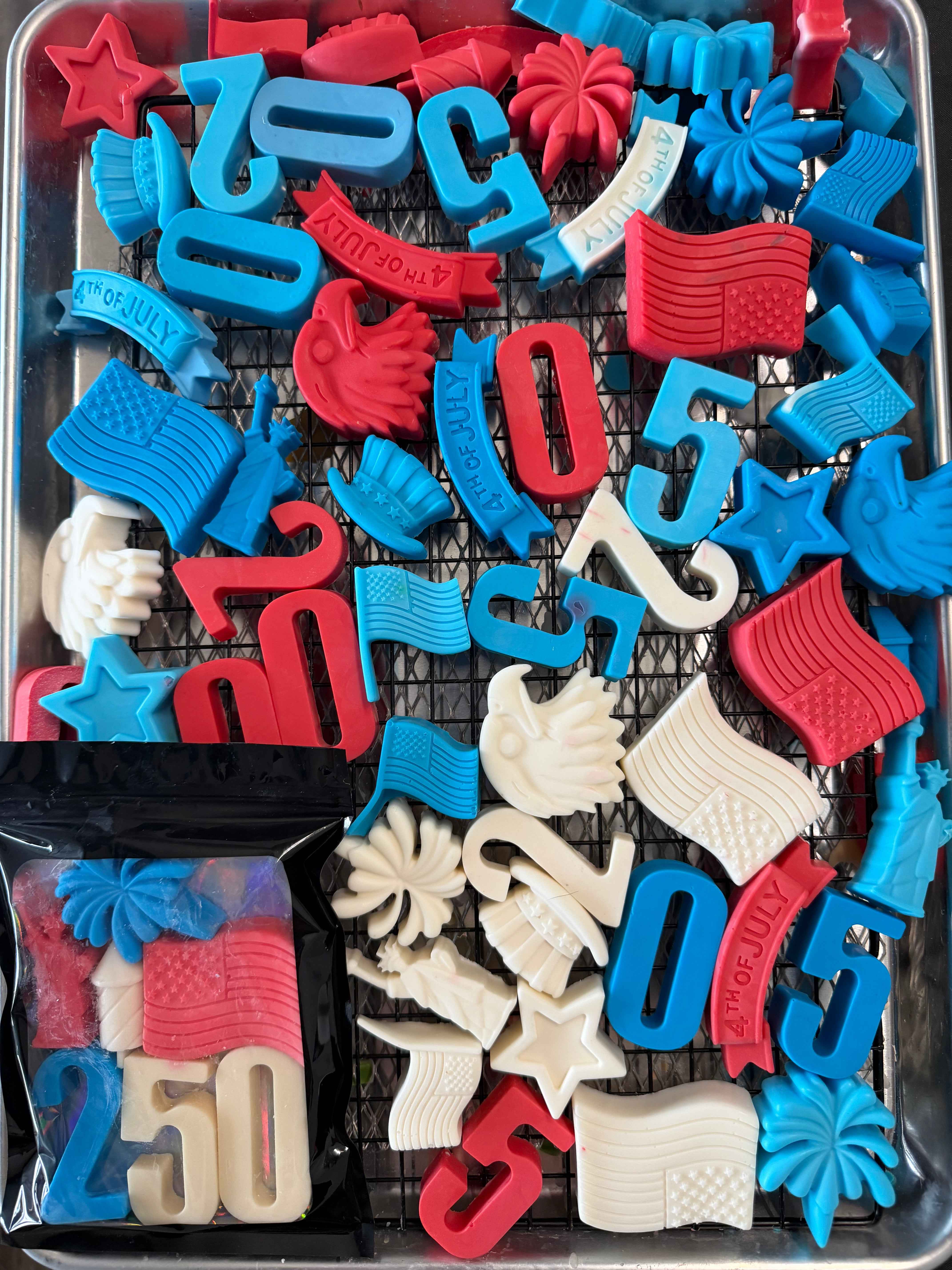 Patriotic Mini Soap Set | America's 250th Birthday | Pack of 7 | Handcrafted Bar Soap