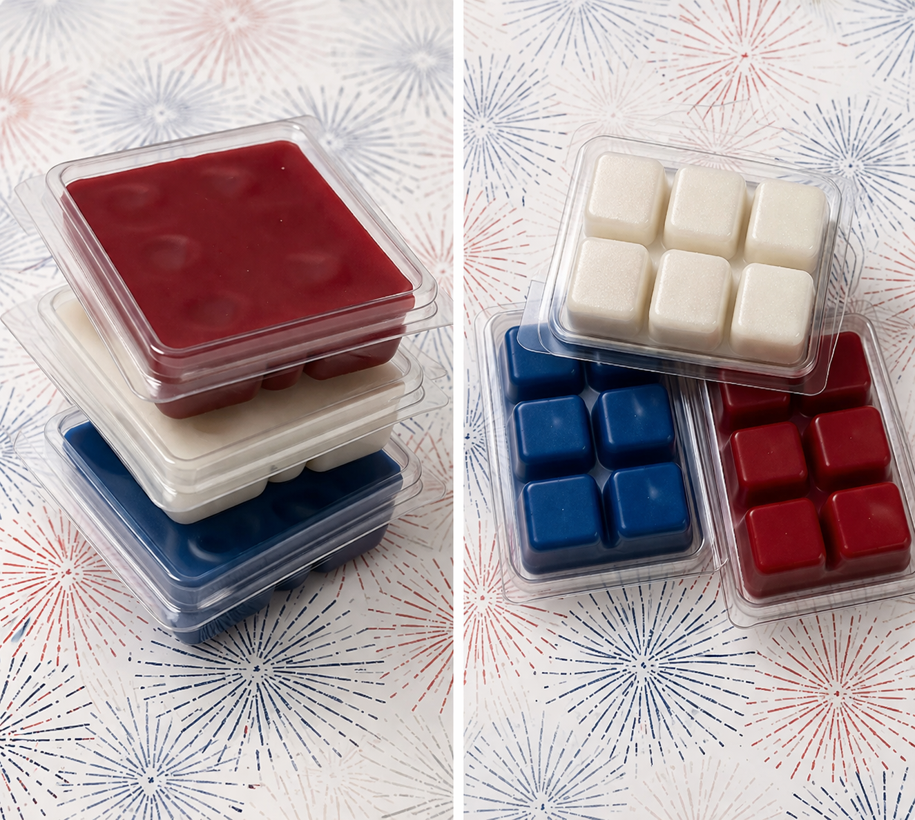 Patriotic Wax Melts in Red, White, and Blue