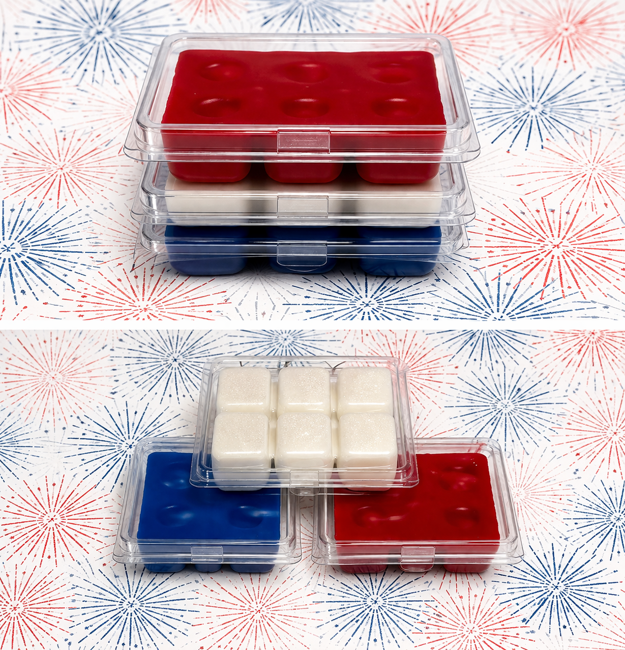 Patriotic Wax Melts in Red, White, and Blue